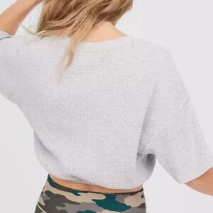 Aerie grey waffle knit crop top